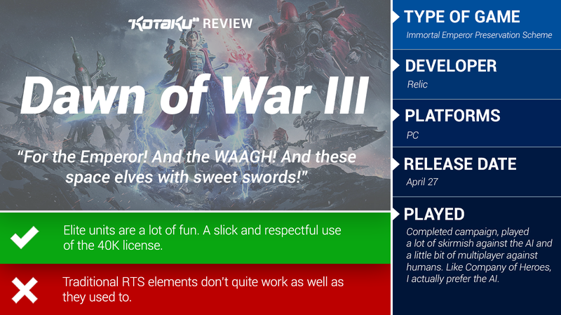 Illustration for article titled Dawn Of War III: The Kotaku Review